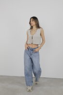 Jeans Palazzo - Cream Rouge - Globality Store - Women Clothes Wholesale Turkey