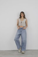 Jeans Palazzo - Cream Rouge - Globality Store - Women Clothes Wholesale Turkey