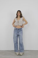 Jeans Palazzo - Cream Rouge - Globality Store - Women Clothes Wholesale Turkey