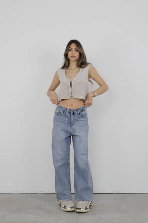 Jeans Palazzo - Cream Rouge - Globality Store - Women Clothes Wholesale Turkey