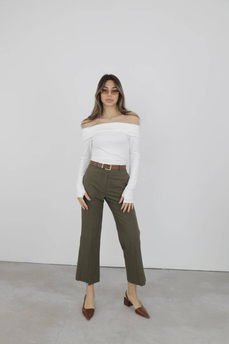 Crop Long Shoulder Detailed - Cream Rouge - Globality Store - Women Clothes Wholesale Turkey