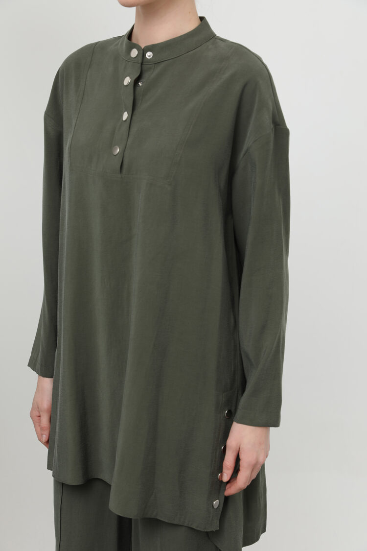 Judge Collar Patchwork Button Detailed Trousers Suit