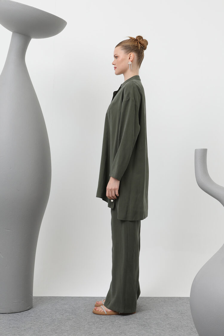 Judge Collar Patchwork Button Detailed Trousers Suit