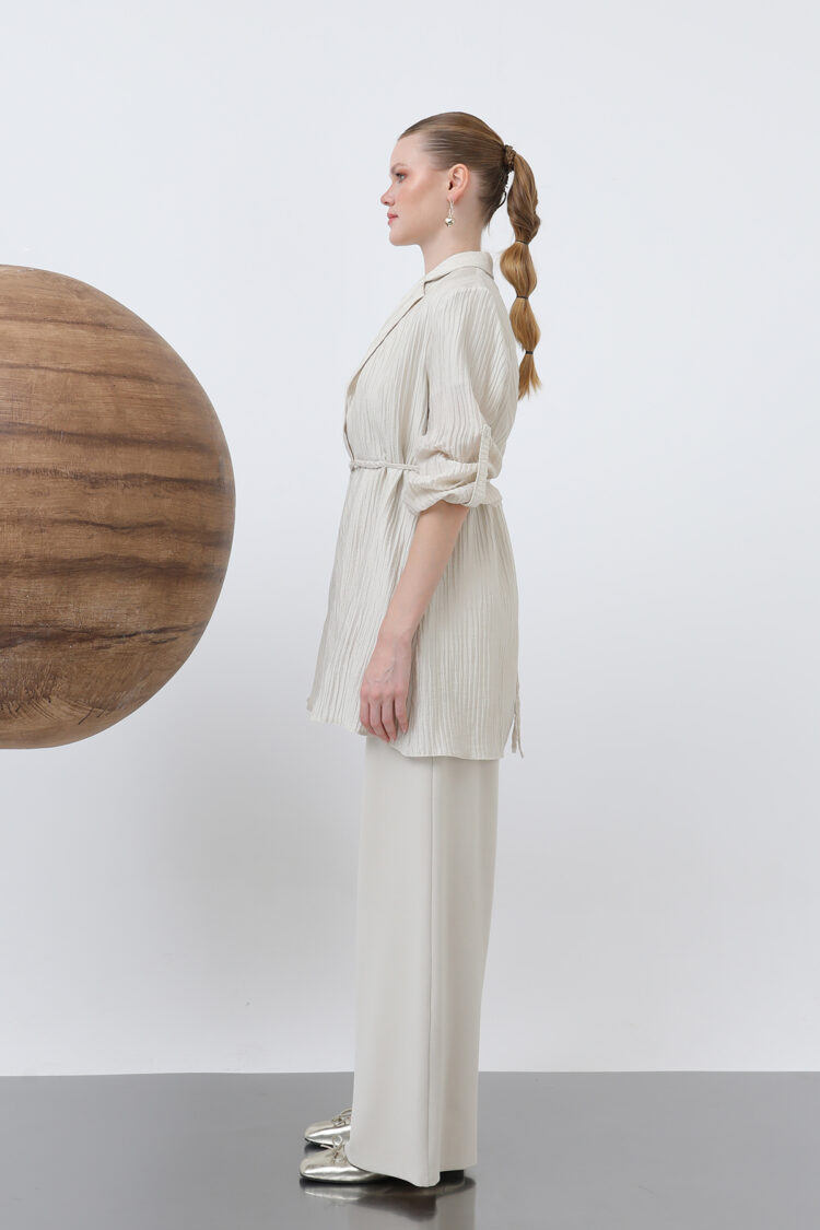 Women's Belted Trousers Suit