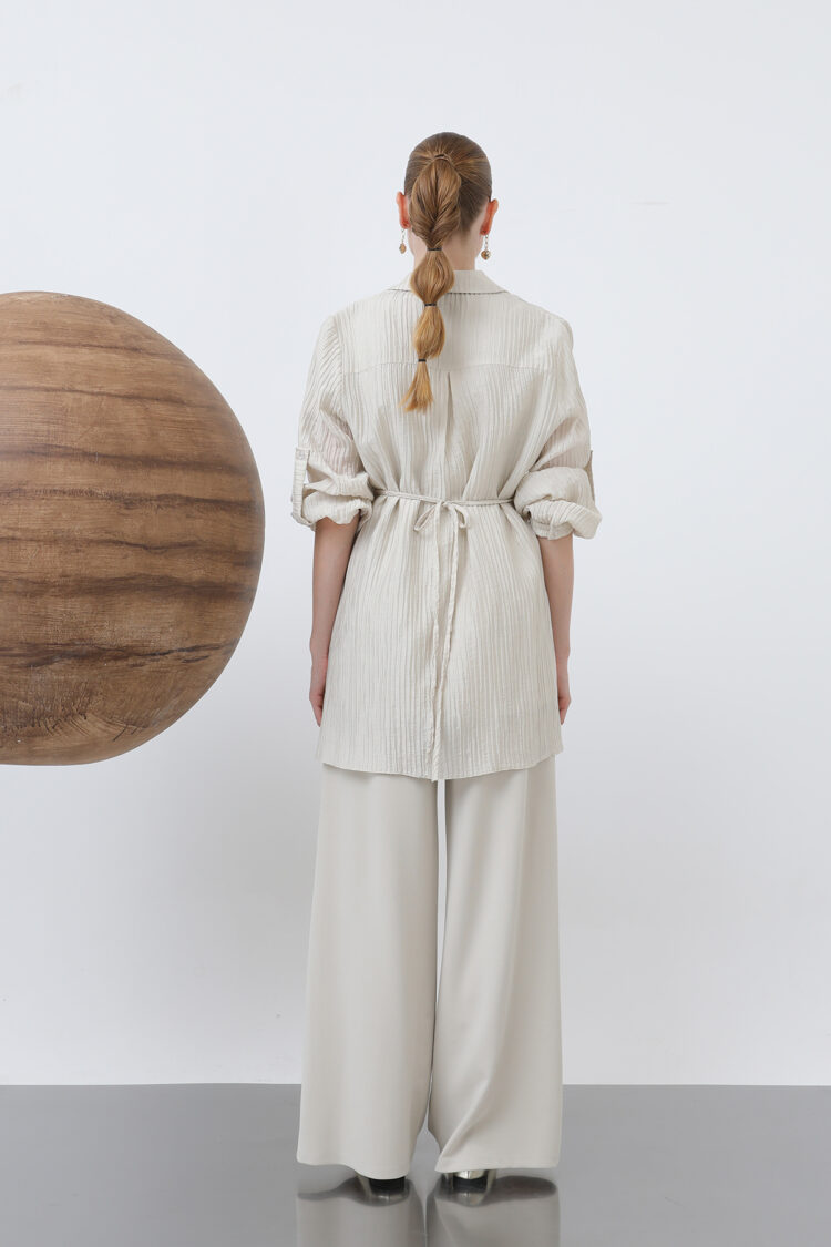 Women's Belted Trousers Suit