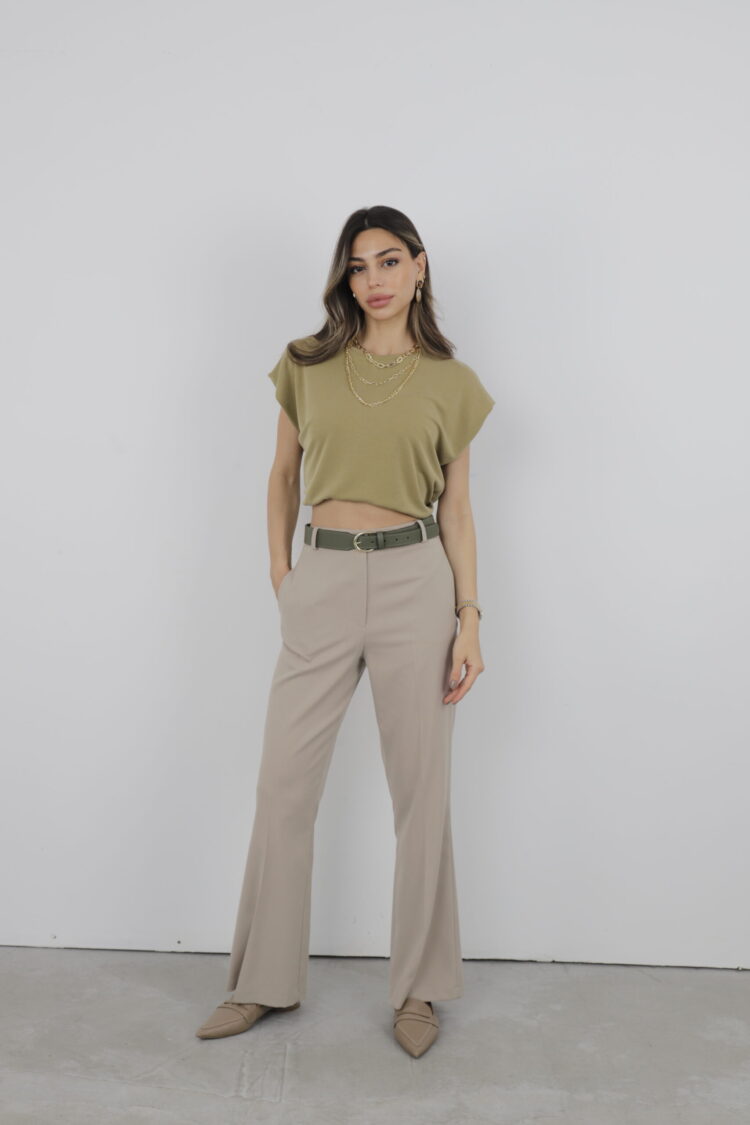 Pants Spanish Leg - Cream Rouge - Globality Store - Women Clothes Wholesale Turkey