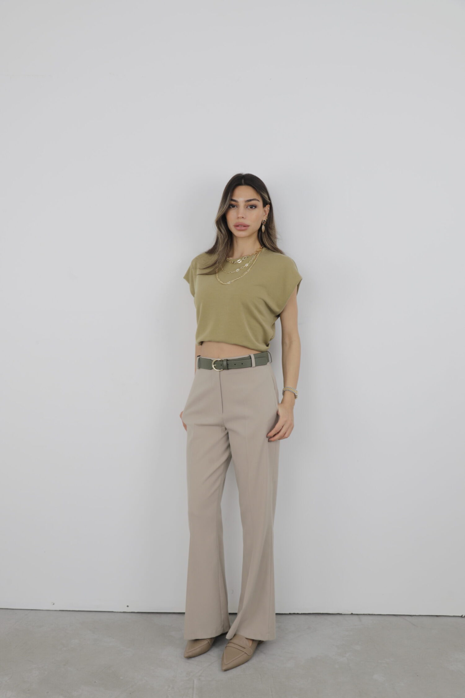 Pants Spanish Leg - Cream Rouge - Globality Store - Women Clothes Wholesale Turkey