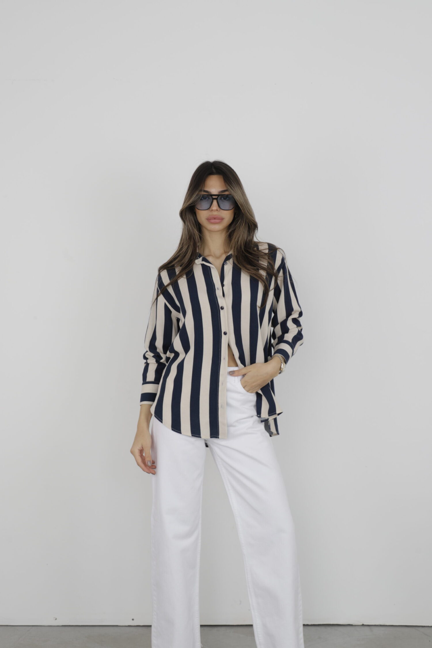 Trousers With Thick Belt - Cream Rouge - Globality Store - Women Clothes Wholesale Turkey