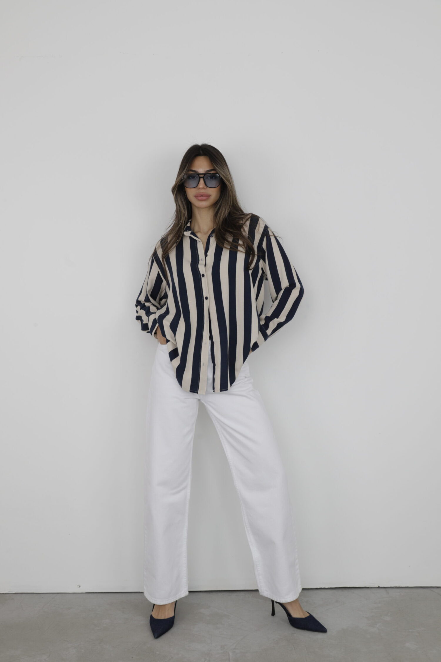 Trousers With Thick Belt - Cream Rouge - Globality Store - Women Clothes Wholesale Turkey