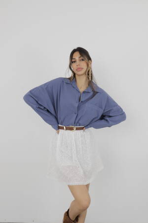 Oversize Shirts - Cream Rouge - Globality Store - Women Clothes Wholesale Turkey
