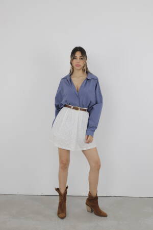 Oversize Shirts - Cream Rouge - Globality Store - Women Clothes Wholesale Turkey