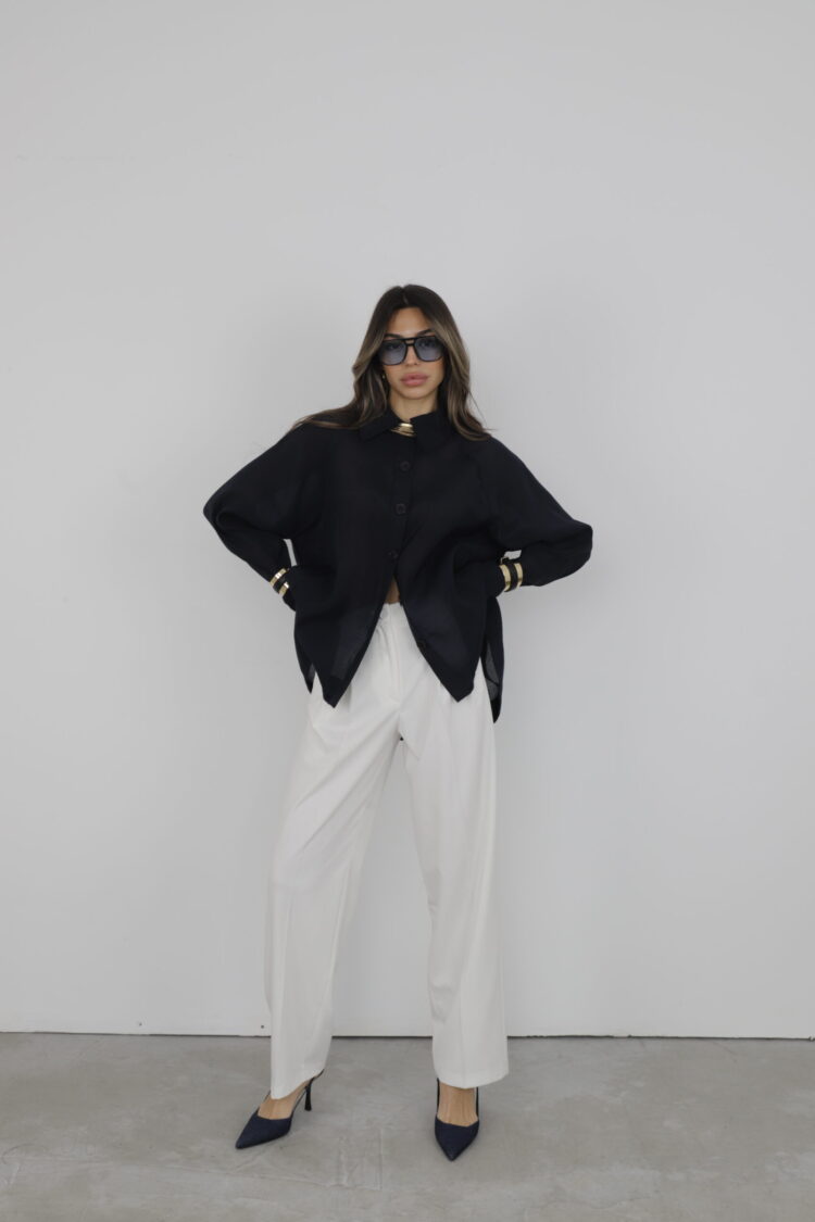 Trousers Pleated Slaze - Cream Rouge - Globality Store - Women Clothes Wholesale Turkey