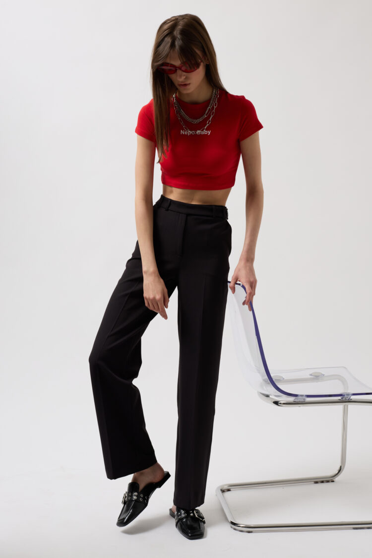 Waist Belt Pants - Black Fashion - Globality Store - Women Clothes Wholesale Turkey