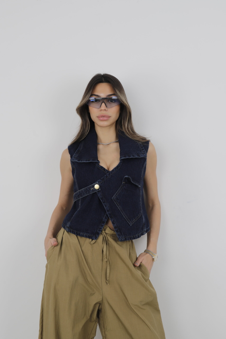 Vest Band Detailed - Cream Rouge - Globality Store - Women Clothes Wholesale Turkey