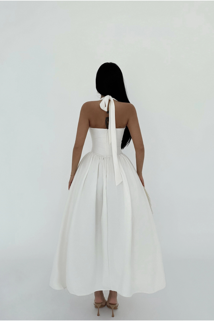 Ballerina Pearl Bow Detail Dress