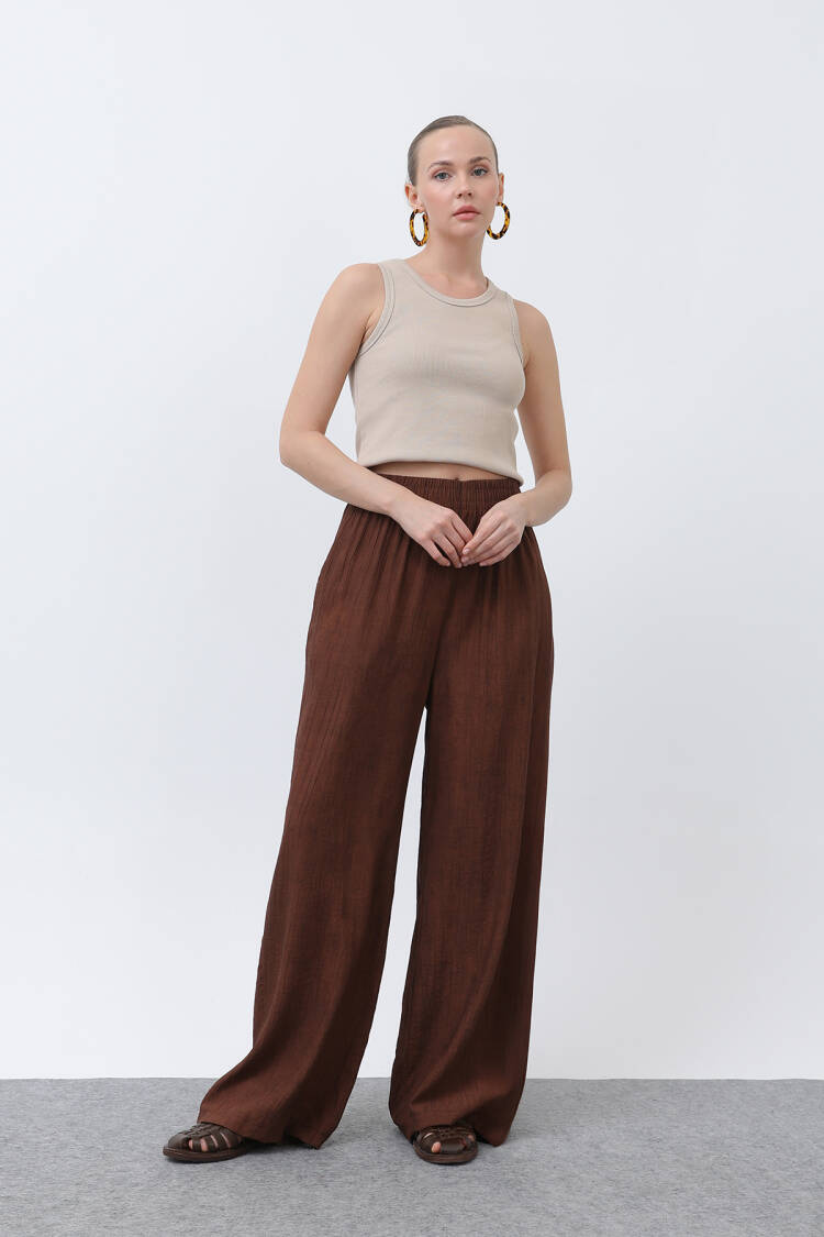Women's Elastic Waist Loose Pants - Puane - Globality Store - Women Clothes Wholesale Turkey