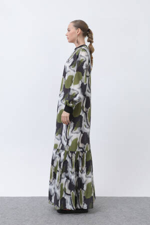 Women's Collar Ribbed Patterned Dress - Puane - Globality Store - Women Clothes Wholesale Turkey