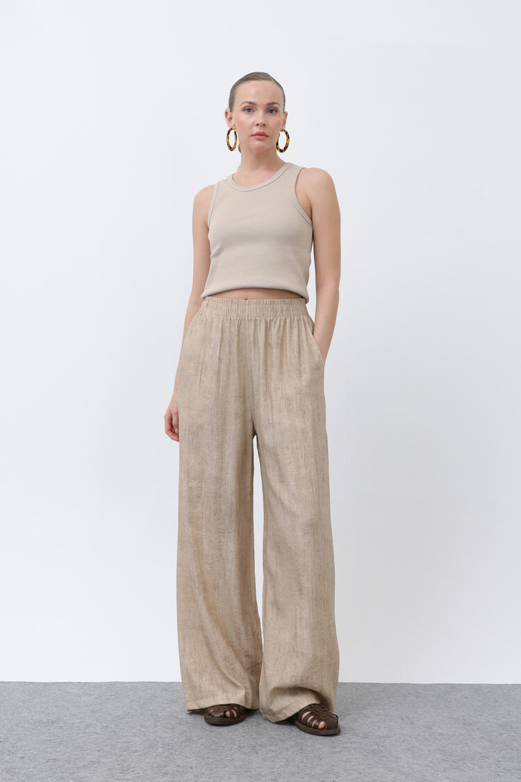 Women's Elastic Waist Loose Pants - Puane - Globality Store - Women Clothes Wholesale Turkey