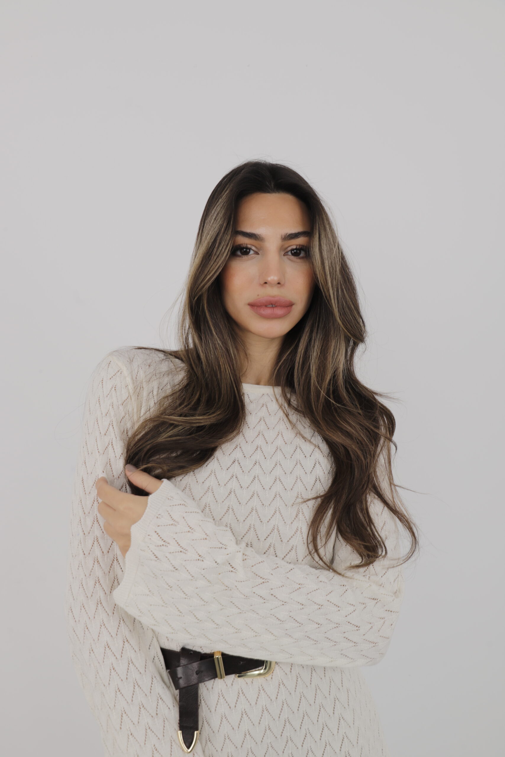 Knitted Sweater Dress Mini - Cream Rouge - Globality Store - Women Clothes Wholesale Turkey