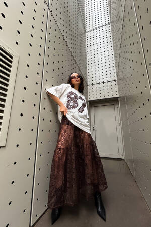 Unlined Lace Skirt 29056 - First Angels - Globality Store - Women Clothes Wholesale Turkey