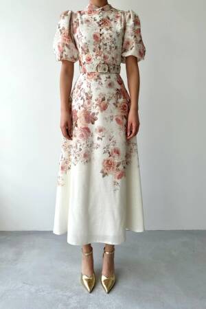 Mari Dress With Belt - Multicolor - Etika - Globality Store - Women Clothes Wholesale Turkey