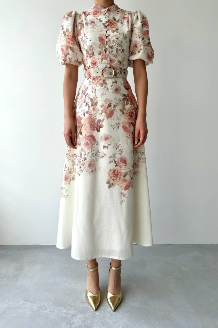 Mari Dress With Belt - Multicolor