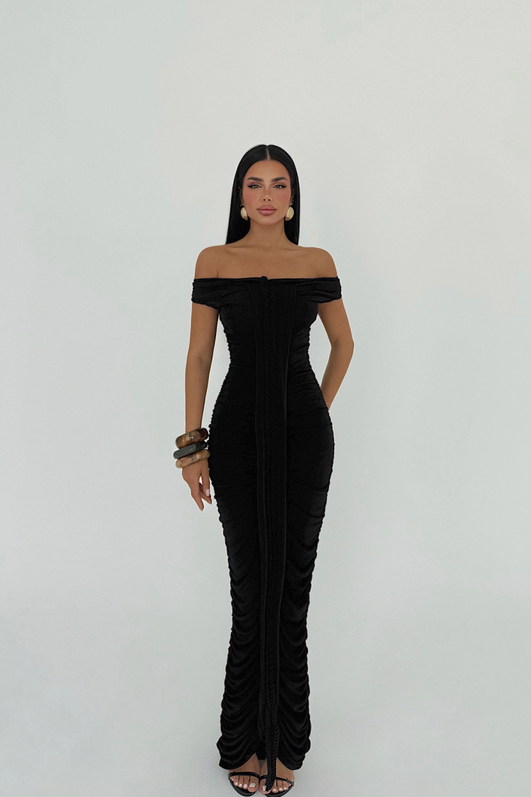 Black Naselinta Dress - EYYO ATELIER - Globality Store - Women Clothes Wholesale Turkey