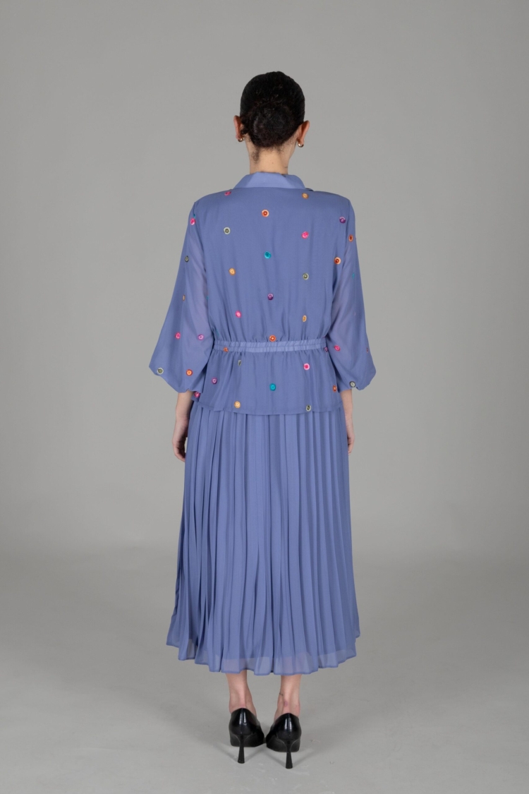Shirt Collar Polka Dot Chiffon Dress