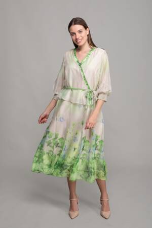 V Neck Empirme Dress - GUMANIZE - Globality Store - Women Clothes Wholesale Turkey