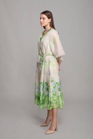 V Neck Empirme Dress - GUMANIZE - Globality Store - Women Clothes Wholesale Turkey