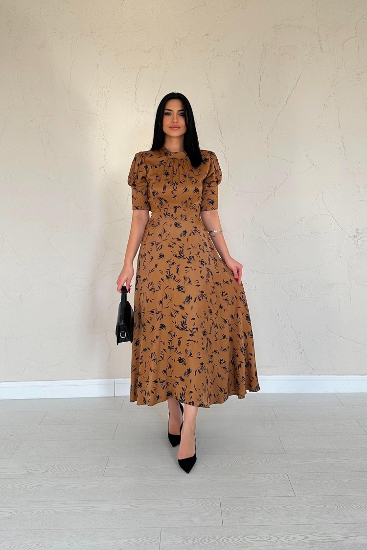 Tie Neck Detailed Dress - Taba - Elisa - Globality Store - Women Clothes Wholesale Turkey