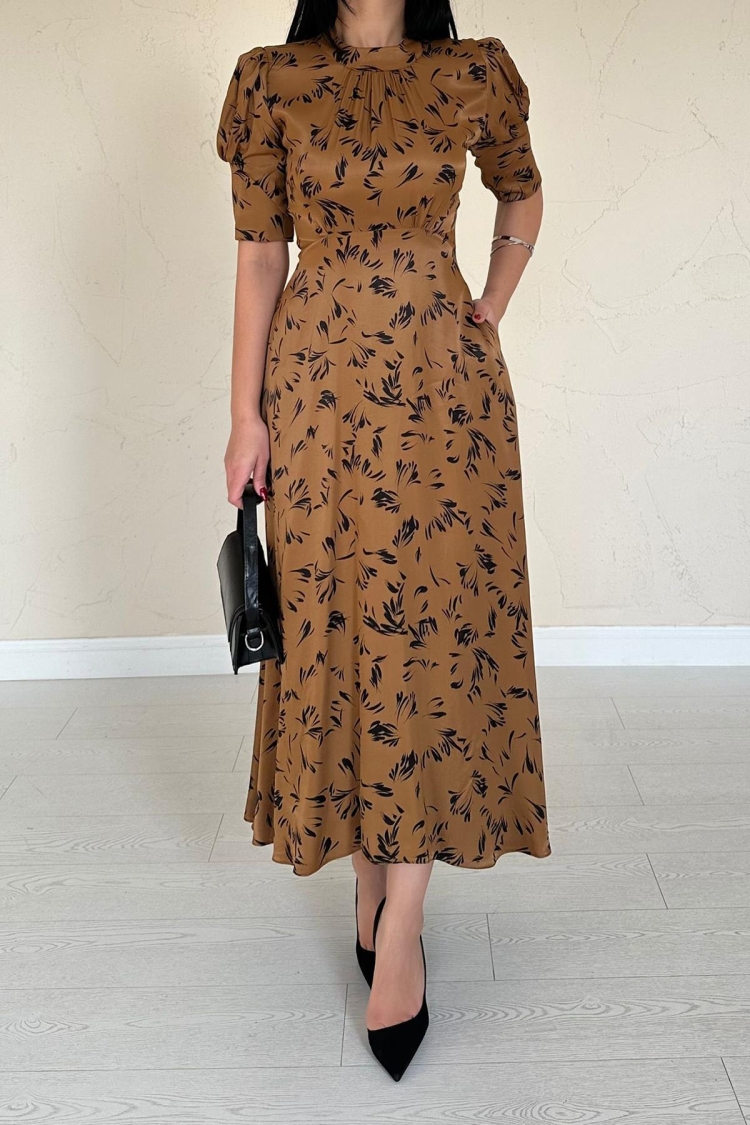 Tie Neck Detailed Dress - Taba