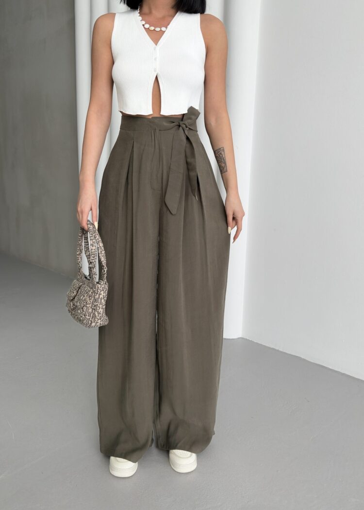 Modal Tie Pants - My Fashion - Globality Store - Women Clothes Wholesale Turkey
