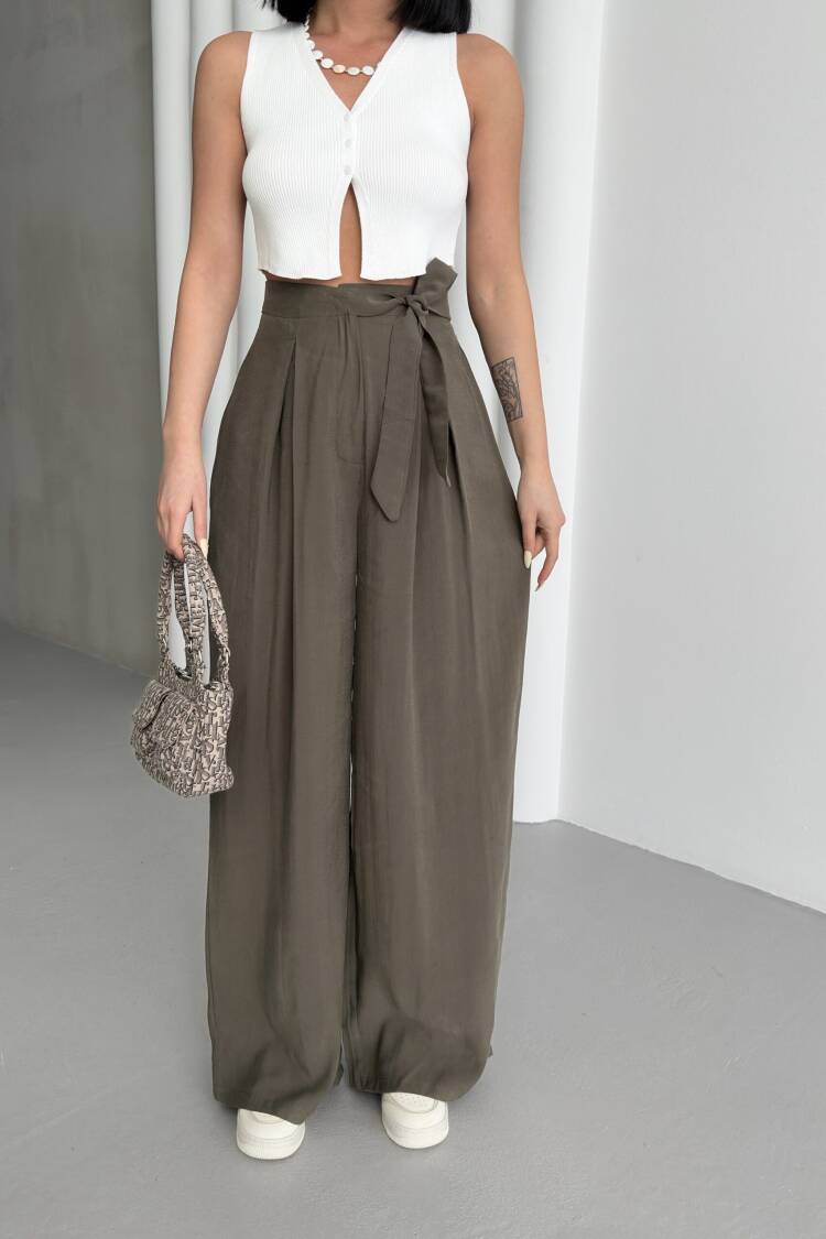 Modal Tie Pants - My Fashion - Globality Store - Women Clothes Wholesale Turkey