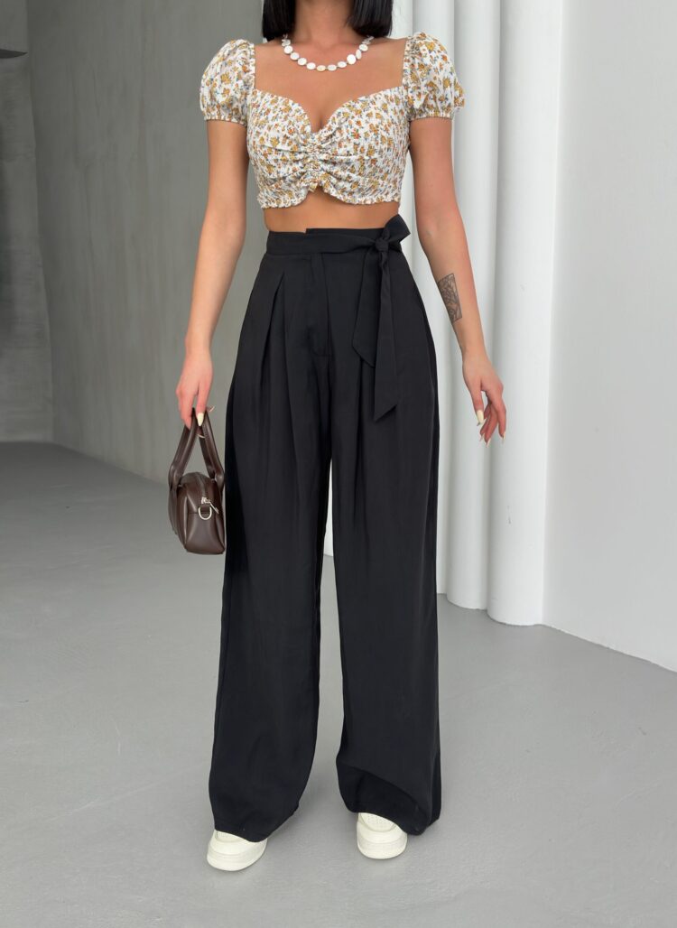 Modal Tie Pants - My Fashion - Globality Store - Women Clothes Wholesale Turkey