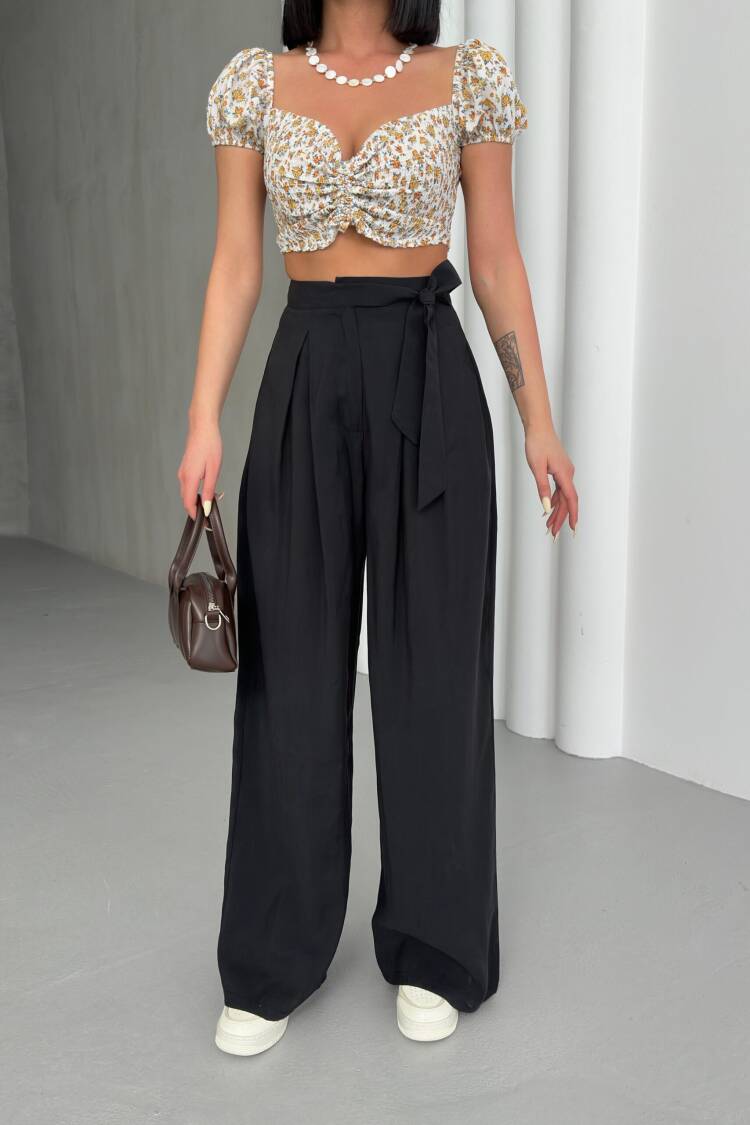 Modal Tie Pants - My Fashion - Globality Store - Women Clothes Wholesale Turkey