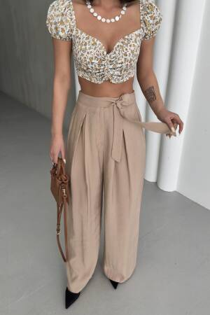 Modal Tie Pants - My Fashion - Globality Store - Women Clothes Wholesale Turkey