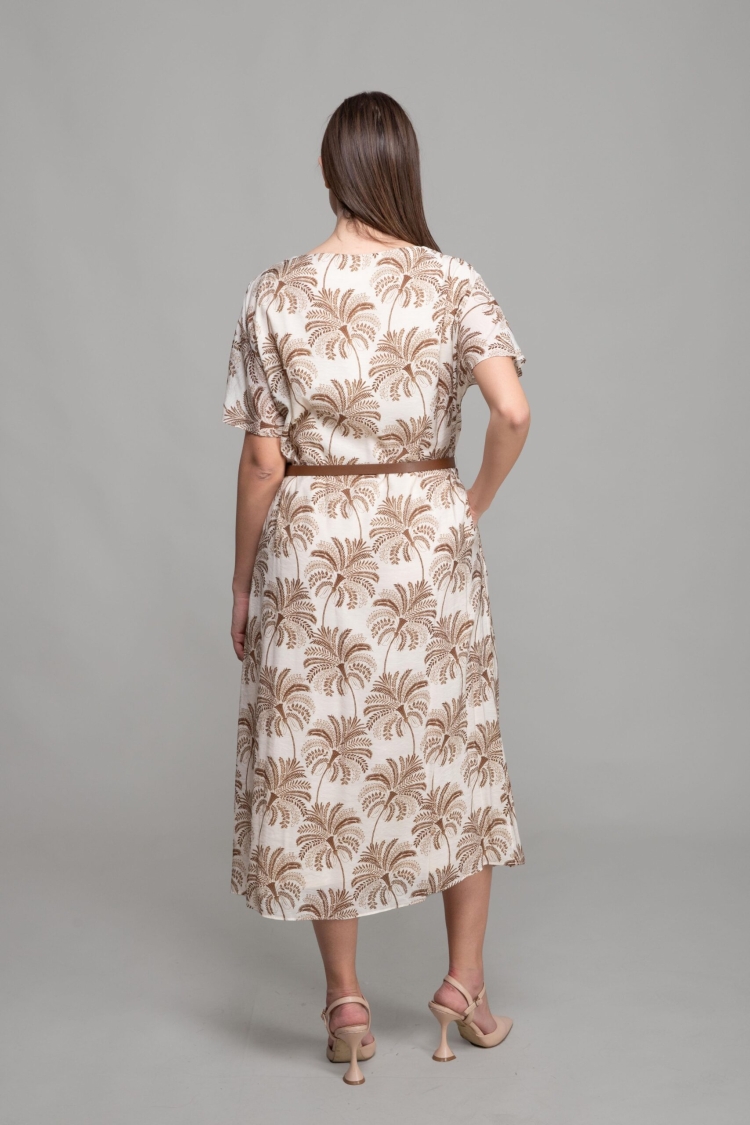 Round Neck Chiffon Dress