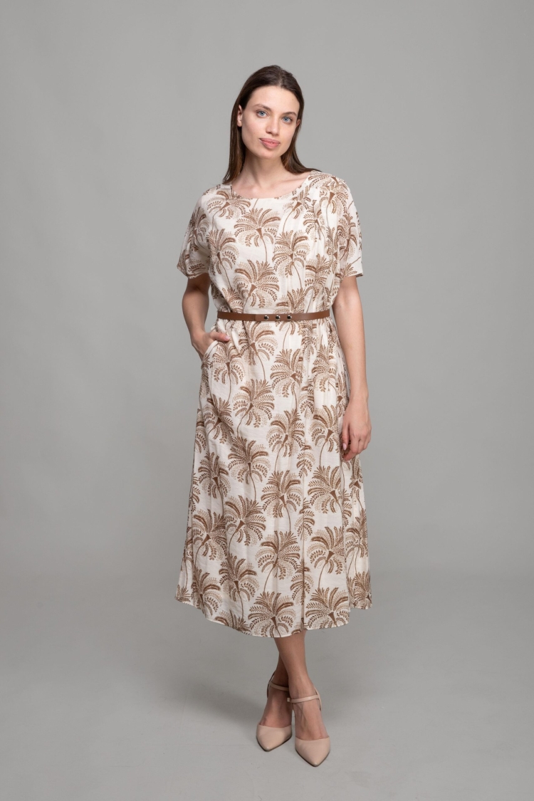 Round Neck Chiffon Dress