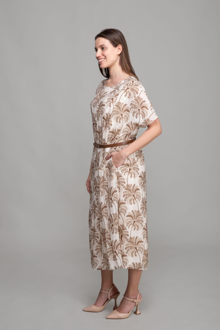 Round Neck Chiffon Dress
