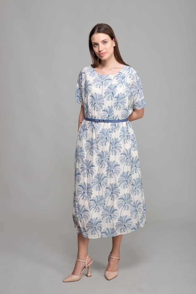 Round Neck Chiffon Dress