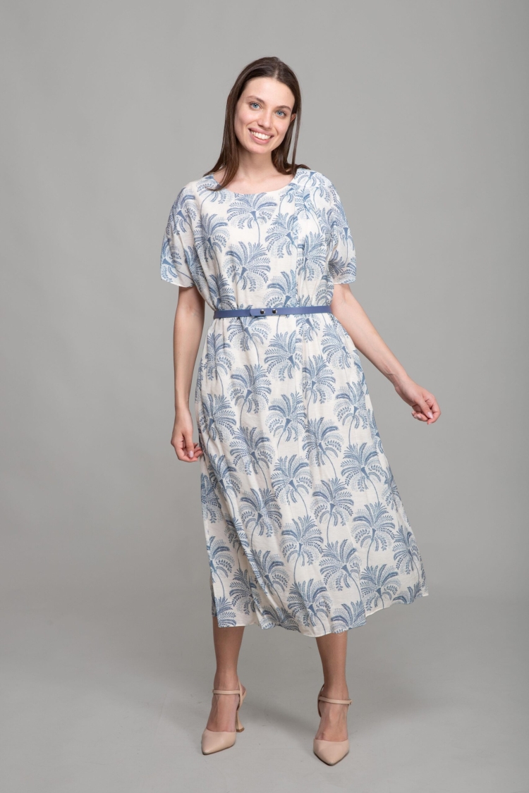 Round Neck Chiffon Dress