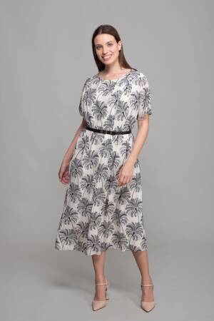 Round Neck Chiffon Dress - GUMANIZE - Globality Store - Women Clothes Wholesale Turkey