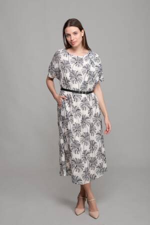 Round Neck Chiffon Dress - GUMANIZE - Globality Store - Women Clothes Wholesale Turkey