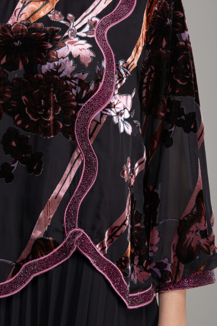 Round Neck Blazing Velvet Dress