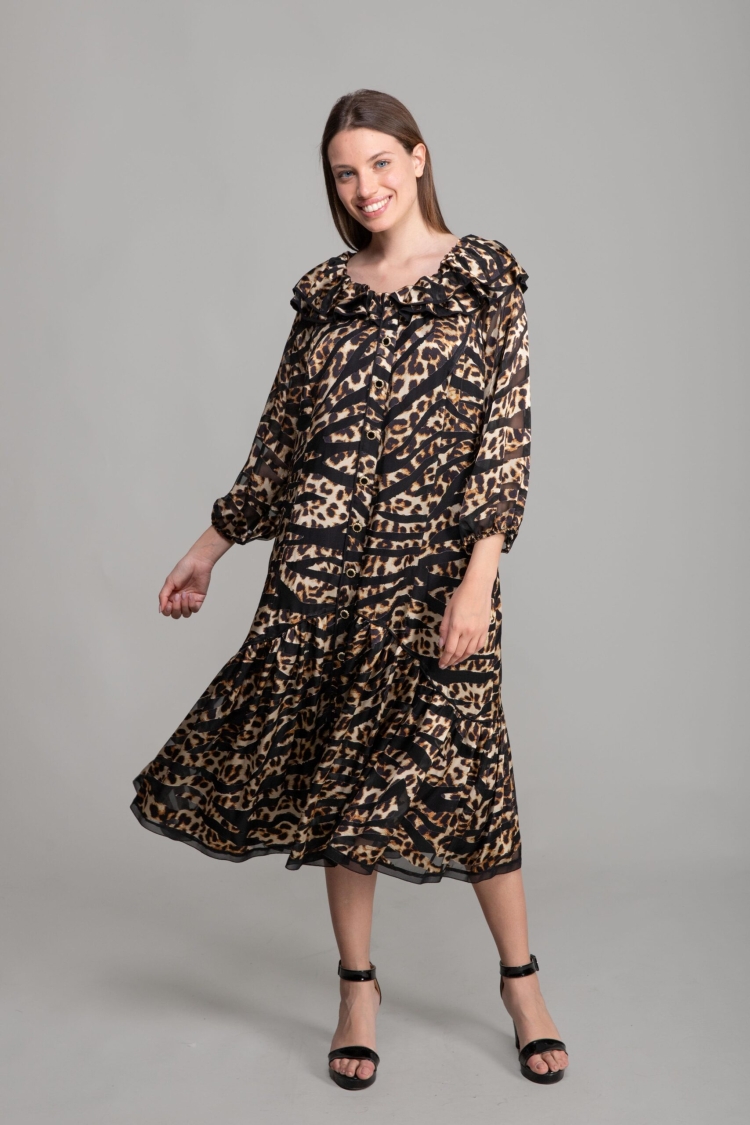 Round Neck Gunpowder Burning Dress