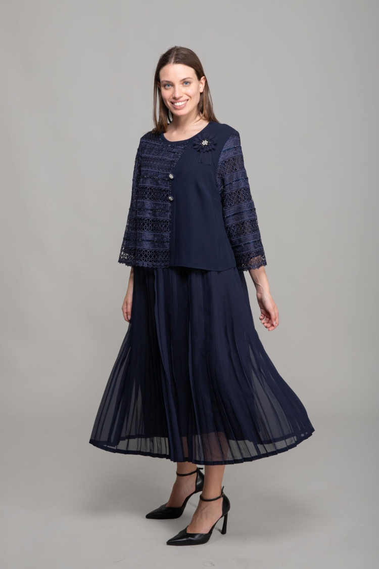 Round Neck Ruffle Dress