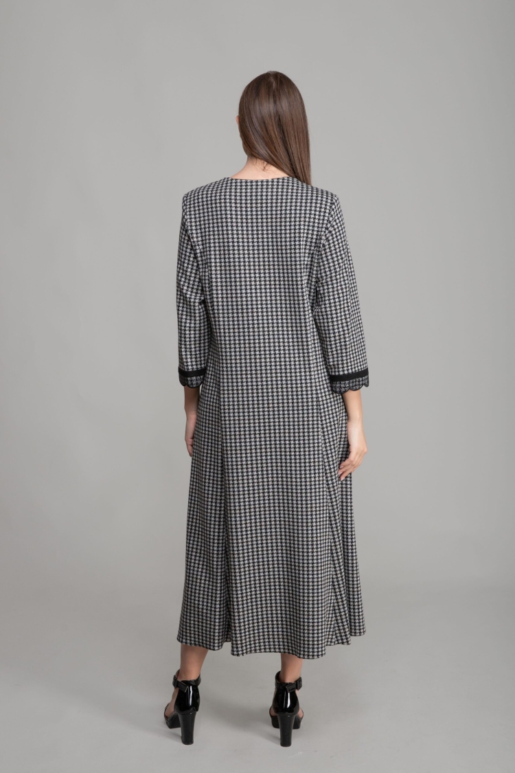 V Neck Jacquard Dress
