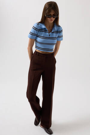 Waist Belt Trousers - Black Fashion - Globality Store - Women Clothes Wholesale Turkey
