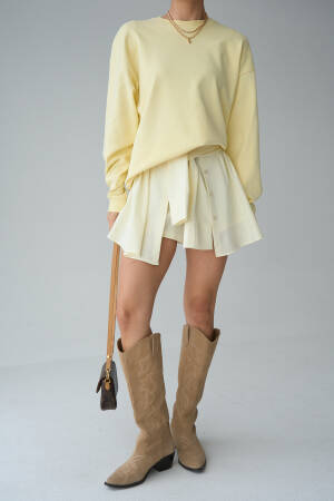 Plain Sweatshirt - Light - Qustyle - Globality Store - Women Clothes Wholesale Turkey
